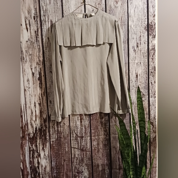 80s Vintage gray blouse - Picture 4 of 11
